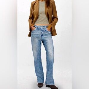 RAG & BONE Miramar straight pants (Sz 32) in Light Wash Cotton Terry $268